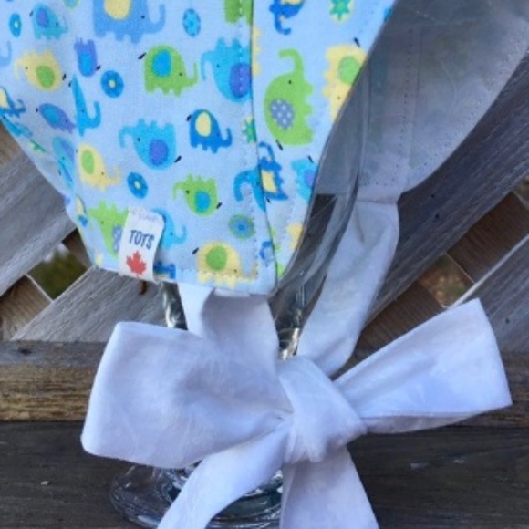 Elephant Print Bonnet with Ties - Picture 3 of 4